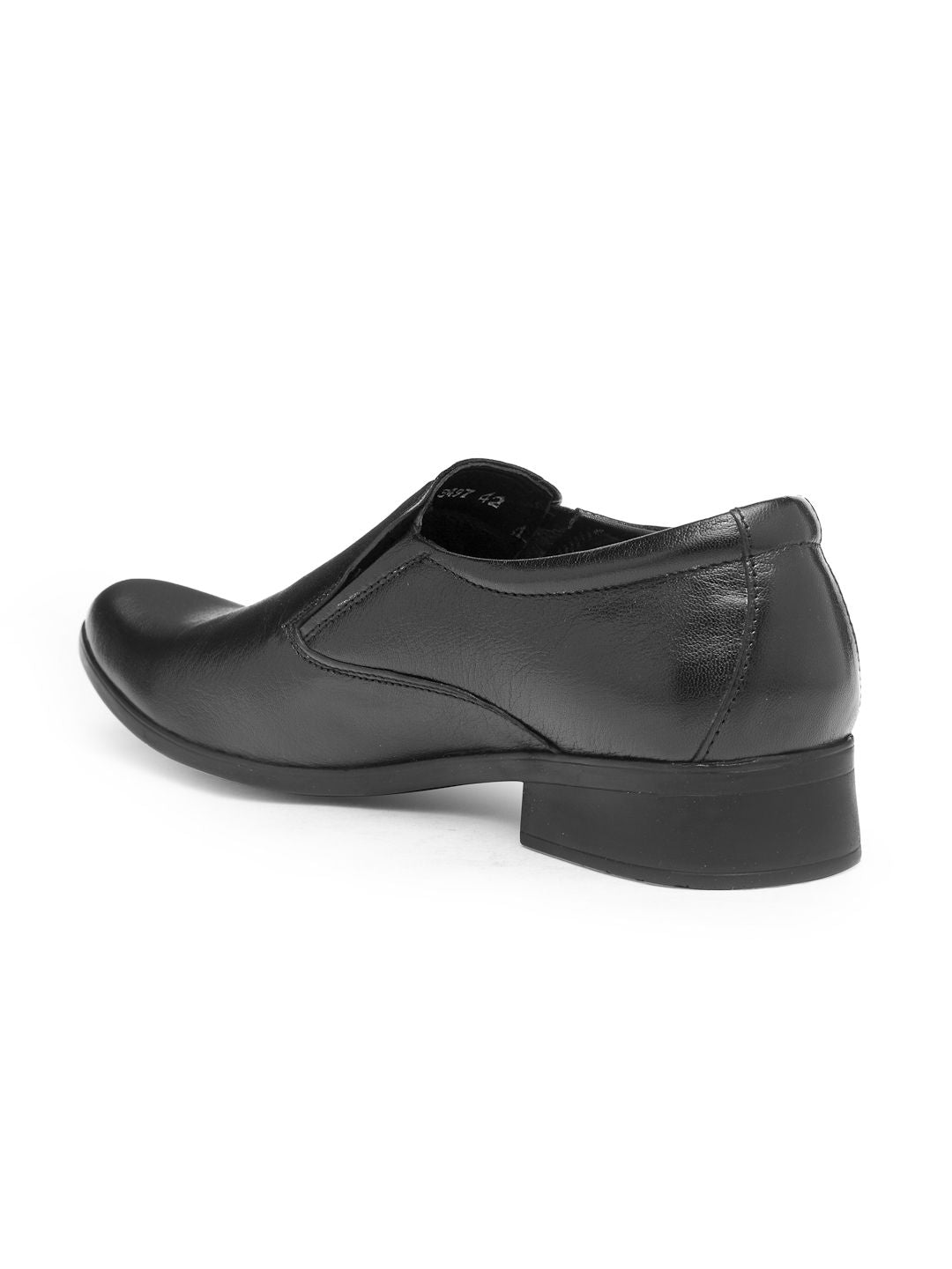 Red Chief Men Black Leather Semiformal Slip-Ons