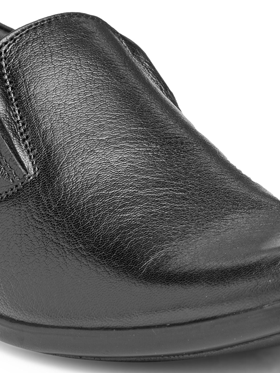 Red Chief Men Black Leather Semiformal Slip-Ons