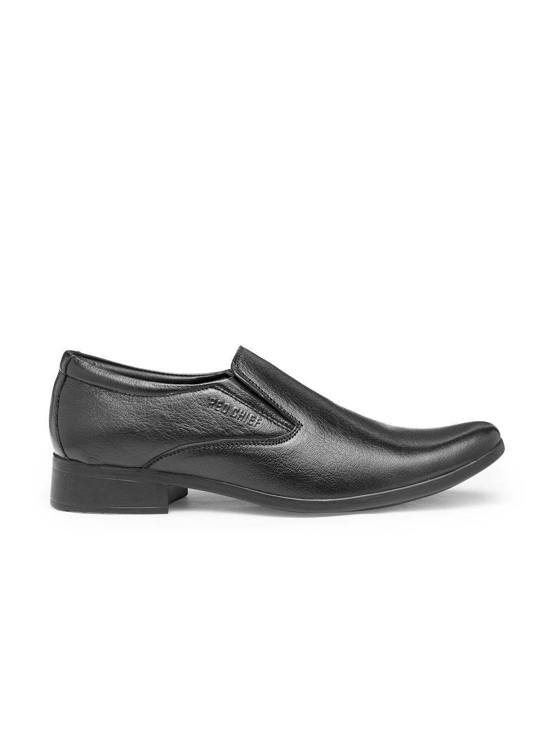 Red Chief Men Black Leather Semiformal Slip-Ons