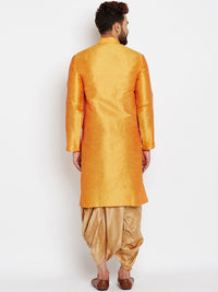 SOJANYA Lelaki Mustard Kurta Lurus Padat