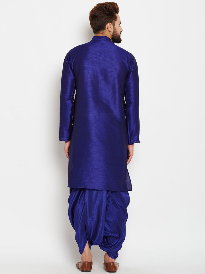 SOJANYA Men Blue Solid Straight Kurta