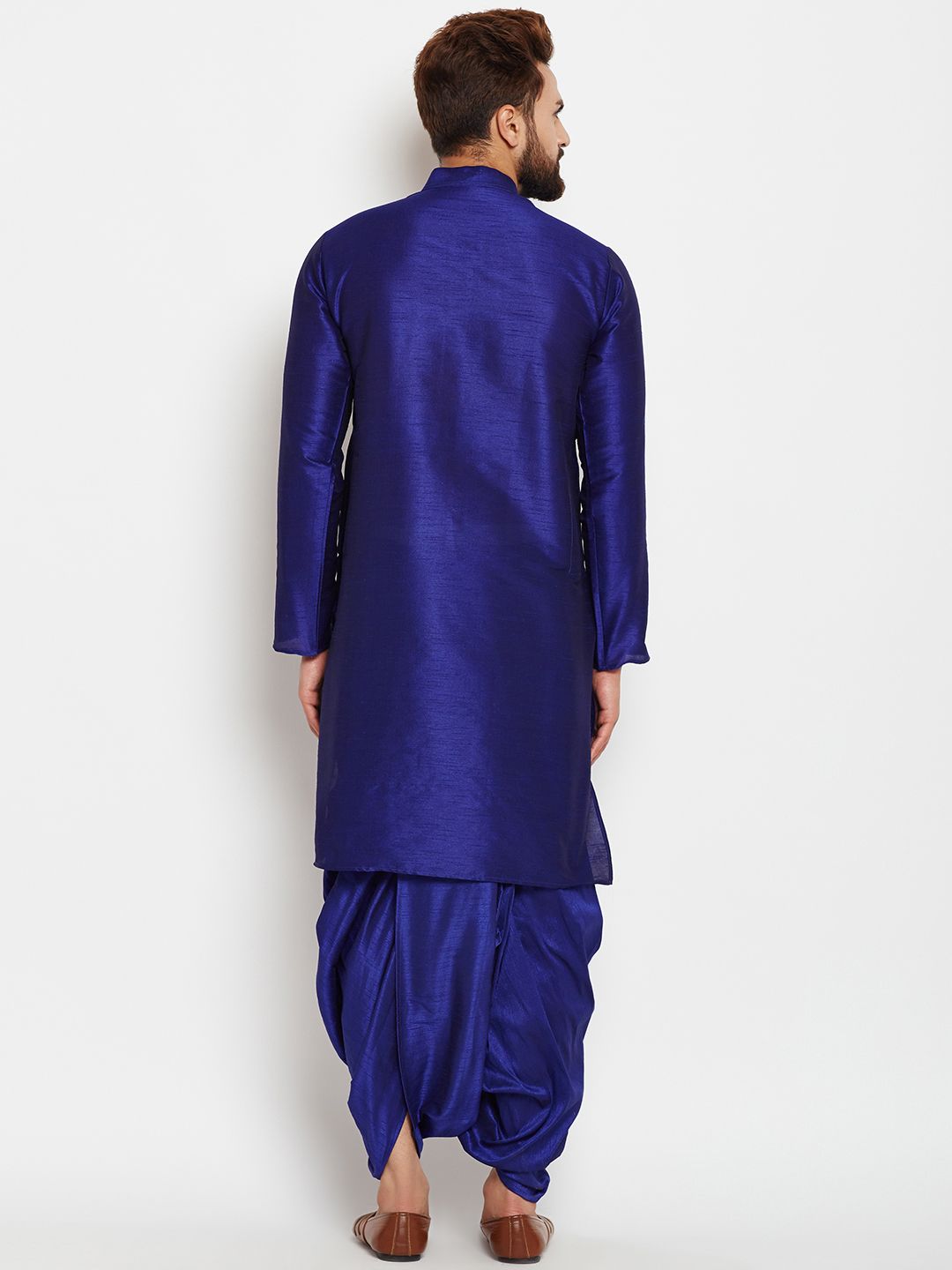 SOJANYA Men Blue Solid Straight Kurta