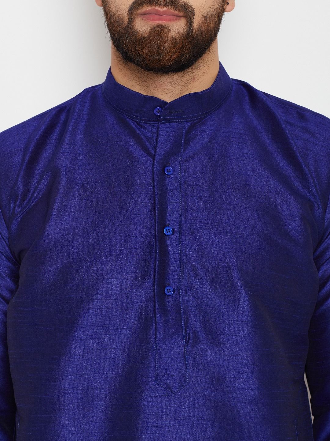 SOJANYA Men Blue Solid Straight Kurta