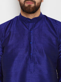 SOJANYA Men Blue Solid Straight Kurta
