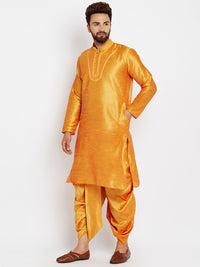 SOJANYA Lelaki Mustard Kurta Lurus Padat