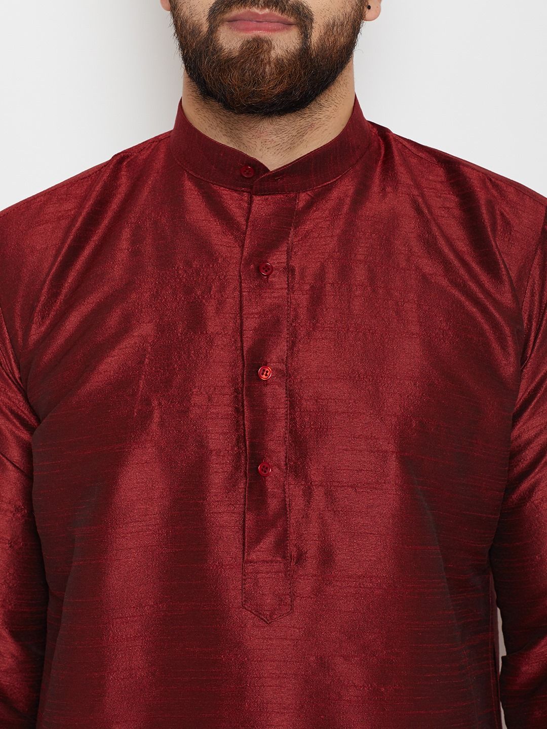 SOJANYA Men Maroon Solid A-Line Kurta