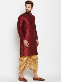 SOJANYA Men Maroon Solid A-Line Kurta