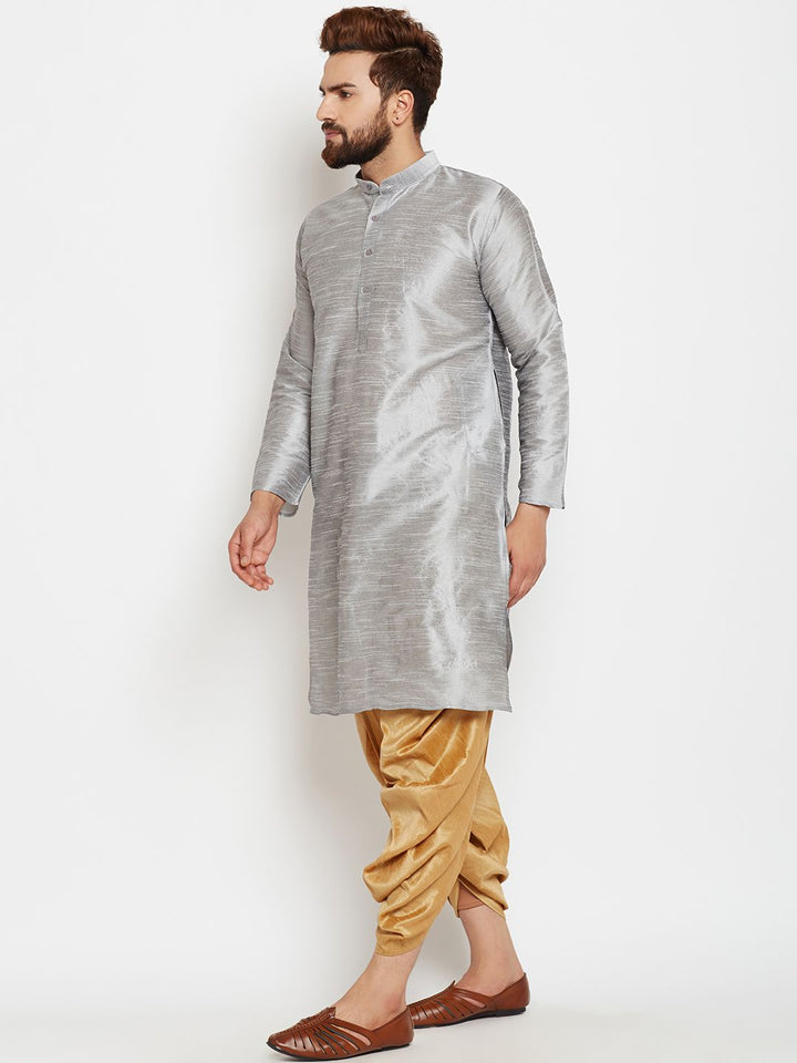 SOJANYA Lelaki Grey Solid A-Line Kurta