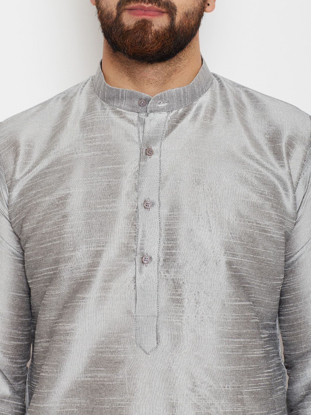 SOJANYA Lelaki Grey Solid A-Line Kurta