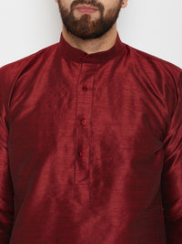 SOJANYA Men Maroon Solid A-Line Kurta