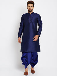 SOJANYA Lelaki Navy Blue Solid Kurta Lurus