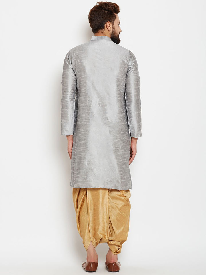 SOJANYA Lelaki Grey Solid A-Line Kurta