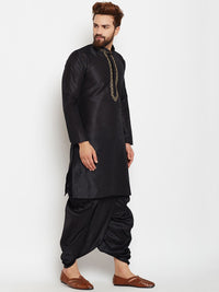 SOJANYA Kurta A-Line Design Tenunan Hitam Lelaki