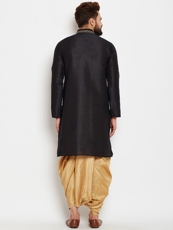 SOJANYA Kurta A-Line Design Tenunan Hitam Lelaki