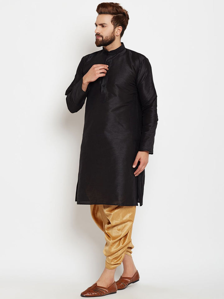 SOJANYA Lelaki Hitam Solid A-Line Kurta
