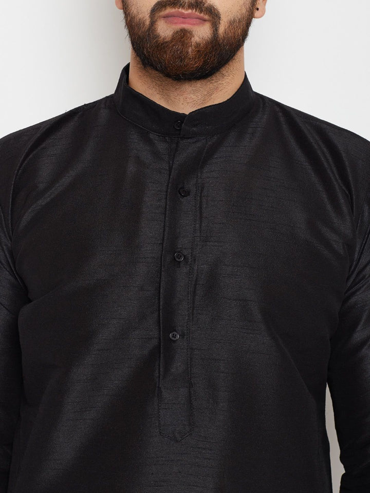 SOJANYA Lelaki Hitam Solid A-Line Kurta