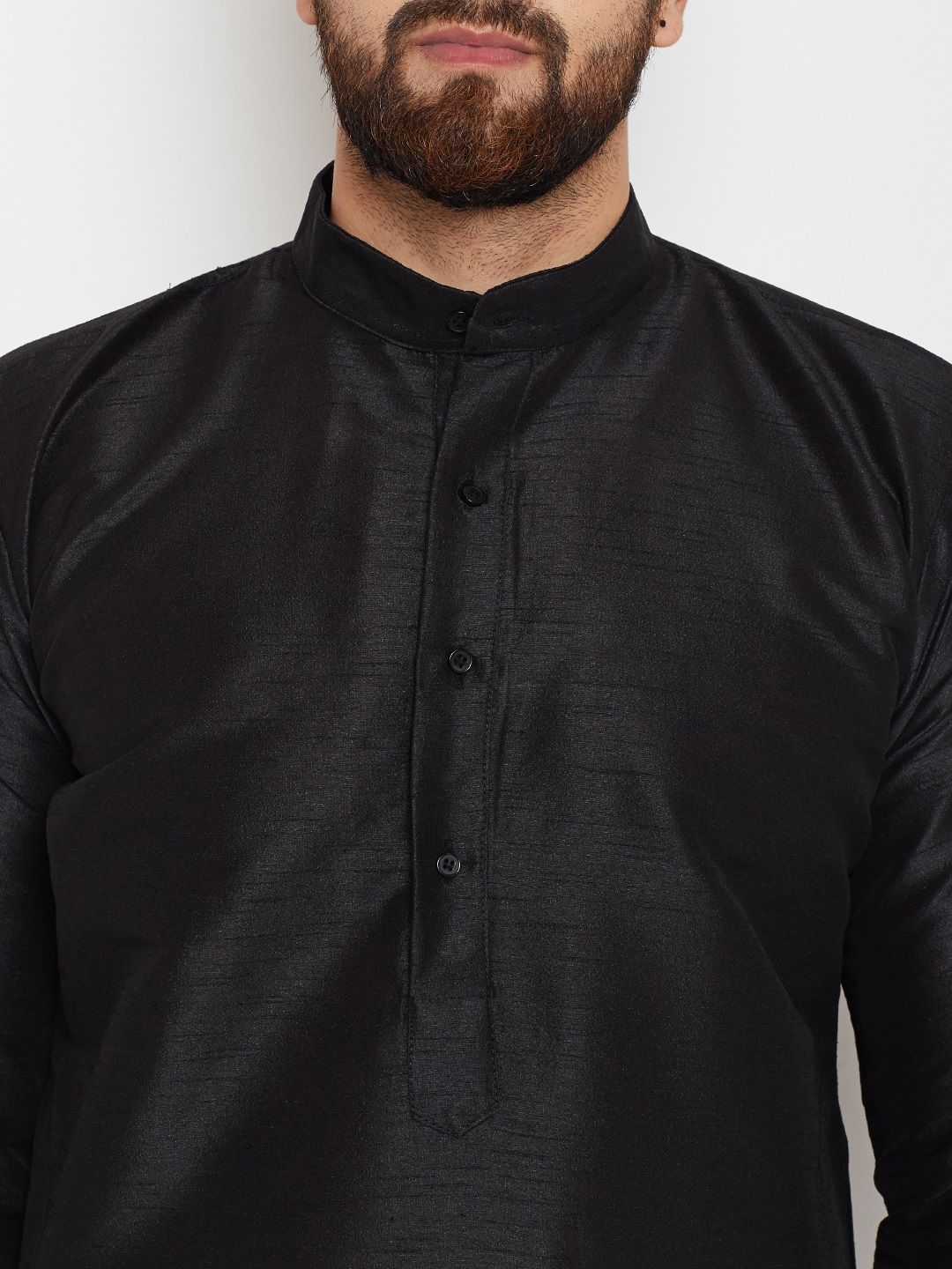 SOJANYA Lelaki Hitam Solid A-Line Kurta