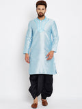 SOJANYA Men Blue Solid Straight Kurta