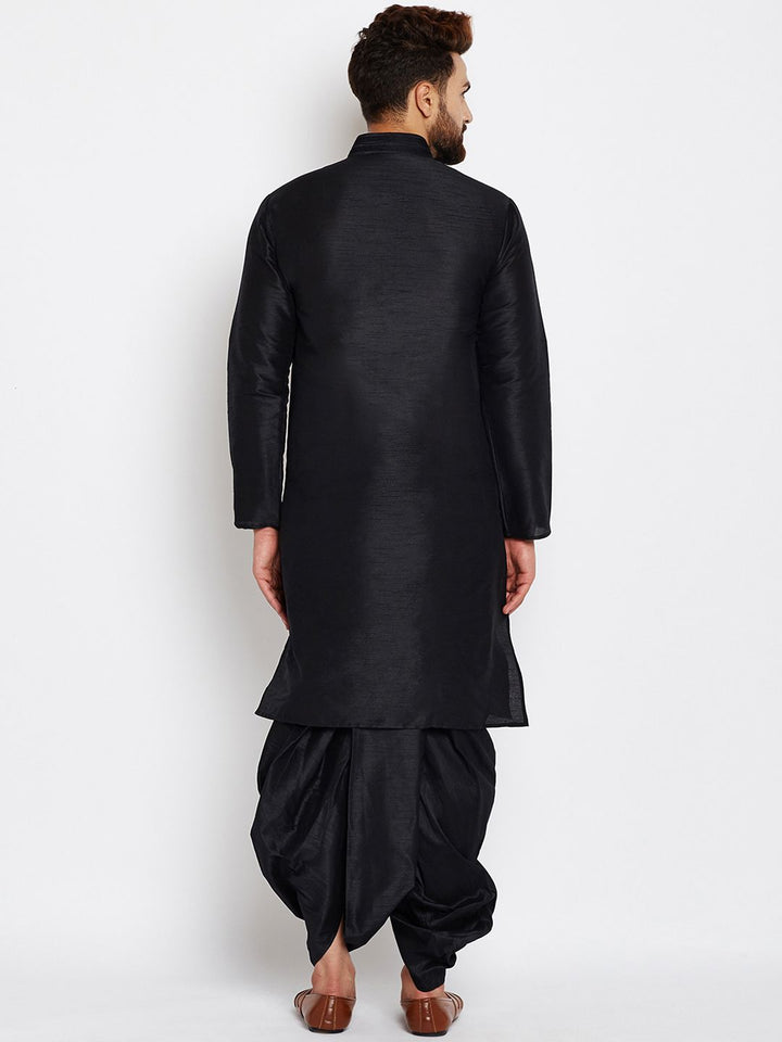 SOJANYA Lelaki Hitam Solid Kurta Lurus