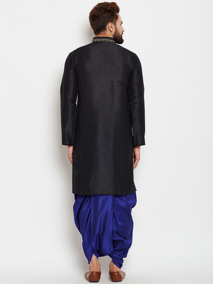 SOJANYA Men Black Woven Design A-Line Kurta