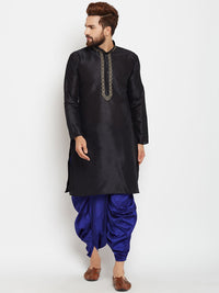SOJANYA Men Black Woven Design A-Line Kurta