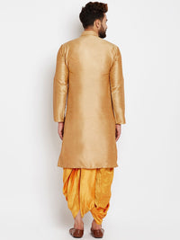 SOJANYA Men Gold-Toned Solid A-Line Kurta
