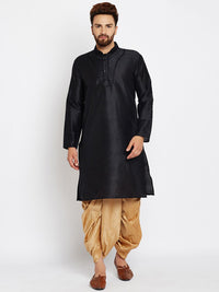 SOJANYA Lelaki Hitam Solid Kurta Lurus