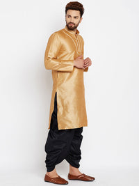 SOJANYA Men Gold-Toned Solid A-Line Kurta