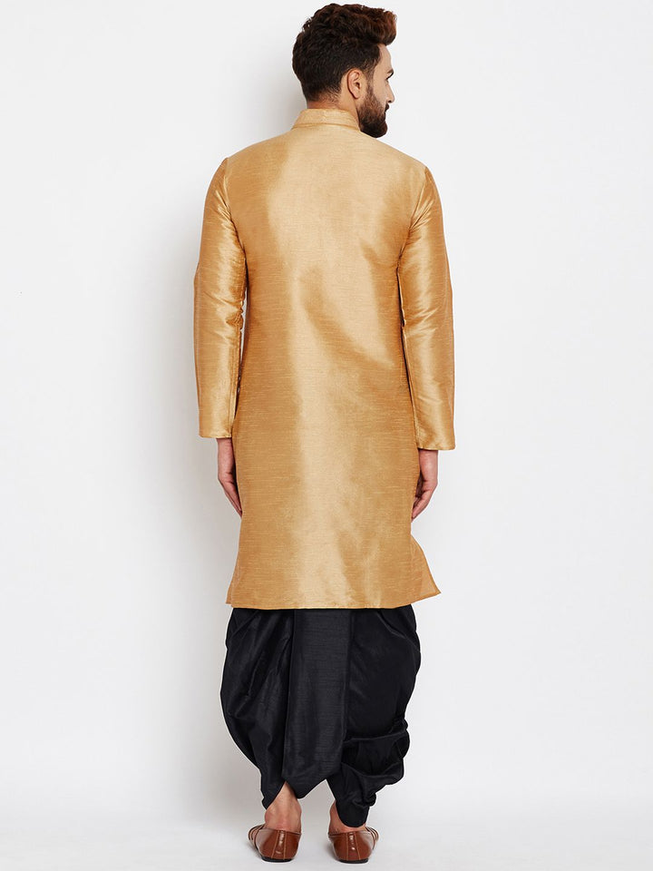 SOJANYA Men Gold-Toned Solid A-Line Kurta
