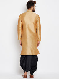 SOJANYA Men Gold-Toned Solid A-Line Kurta