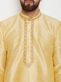 SOJANYA Kurta A-Line Design Tenunan Kuning Lelaki