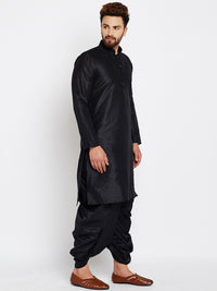 SOJANYA Lelaki Hitam Solid Kurta Lurus