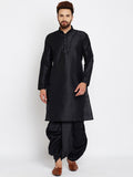 SOJANYA Men Black Solid Straight Kurta