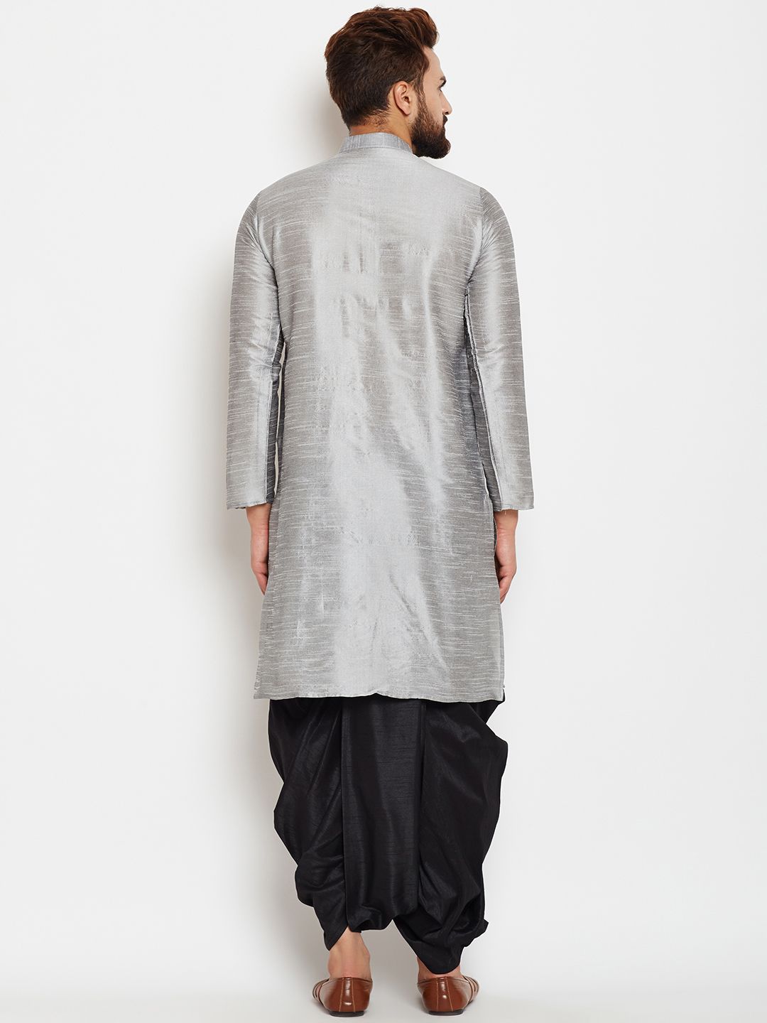 SOJANYA Men Grey Solid A-Line Kurta