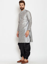 SOJANYA Men Grey Solid A-Line Kurta