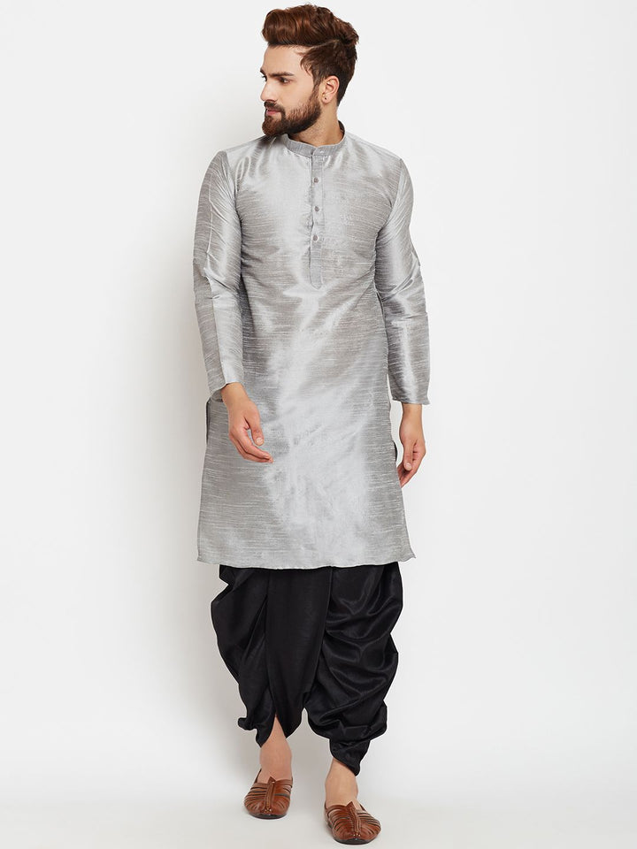 SOJANYA Men Grey Solid A-Line Kurta