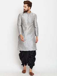 SOJANYA Men Grey Solid A-Line Kurta