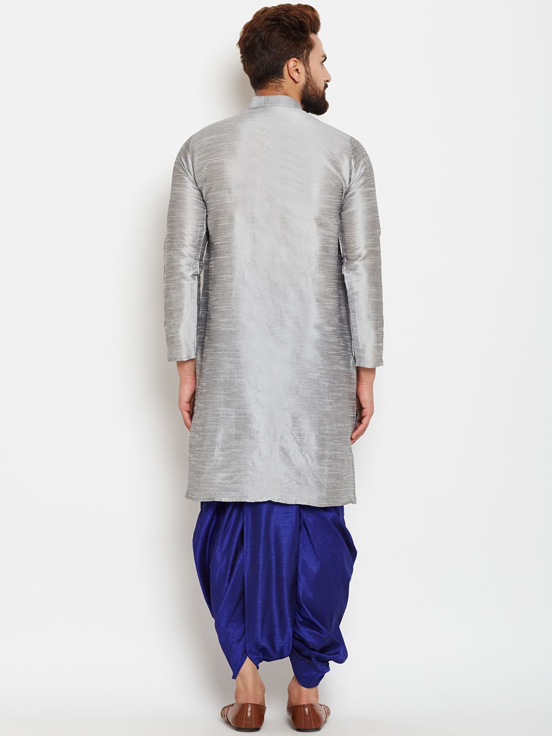 SOJANYA Men Grey Solid A-Line Kurta