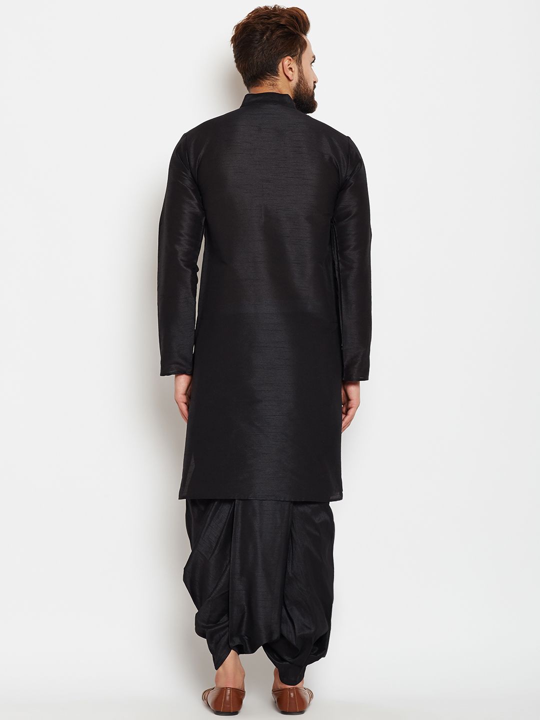 SOJANYA Lelaki Hitam Solid A-Line Kurta