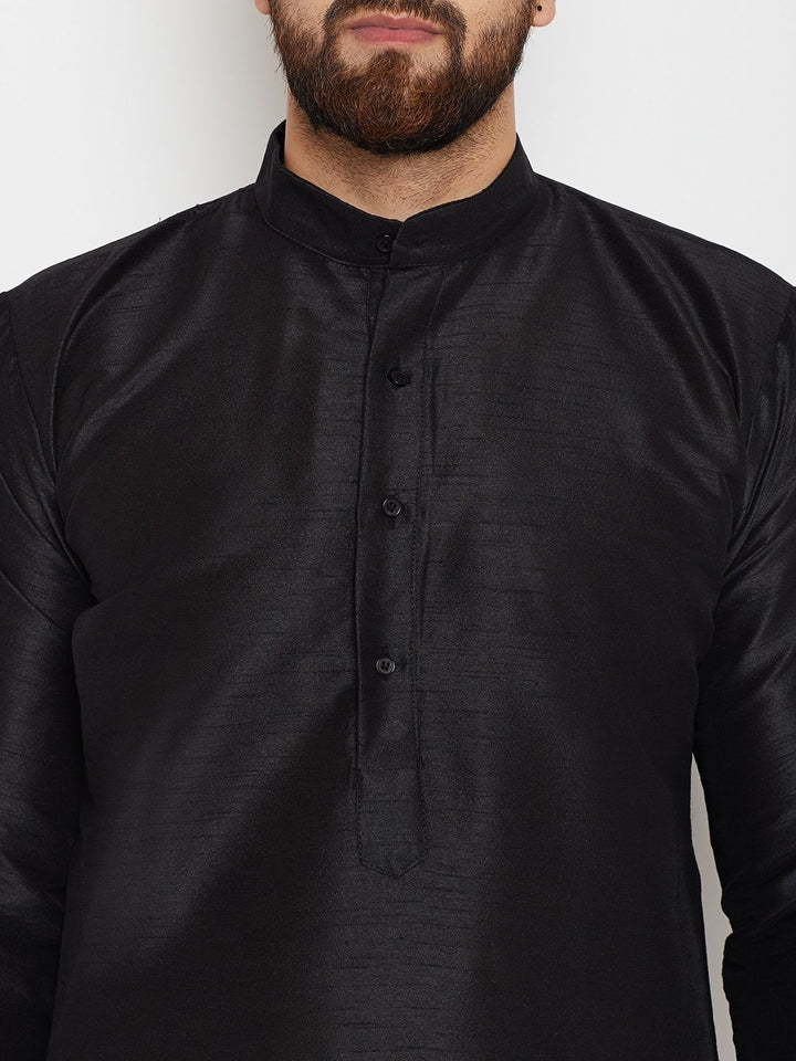 SOJANYA Lelaki Hitam Solid A-Line Kurta