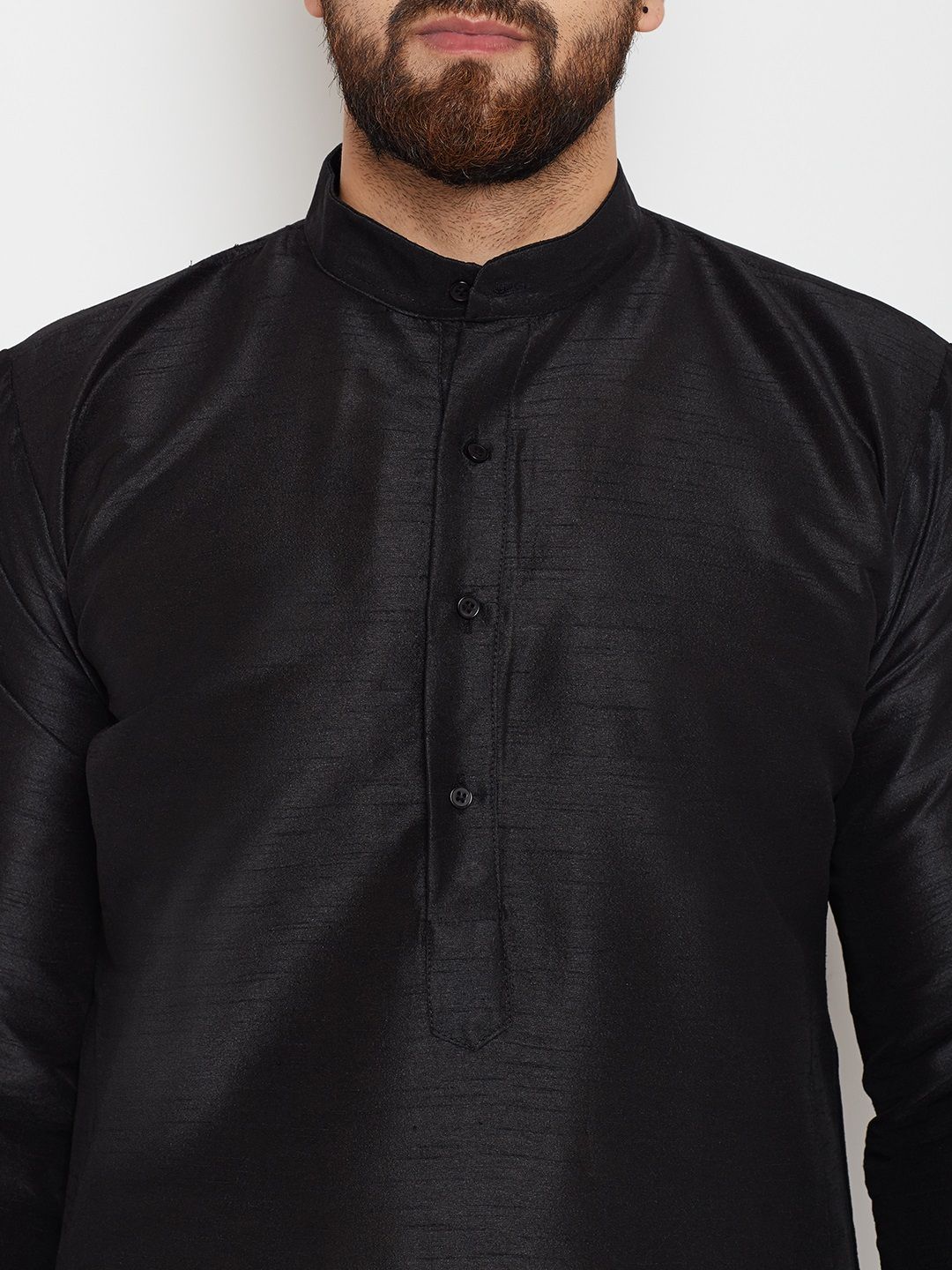 SOJANYA Lelaki Hitam Solid A-Line Kurta