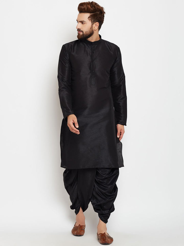 SOJANYA Lelaki Hitam Solid A-Line Kurta