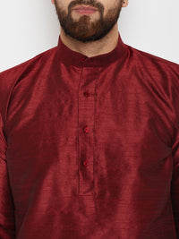 SOJANYA Men Maroon Solid A-Line Kurta