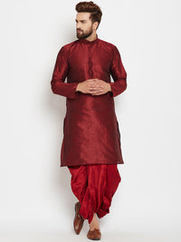 SOJANYA Men Maroon Solid A-Line Kurta