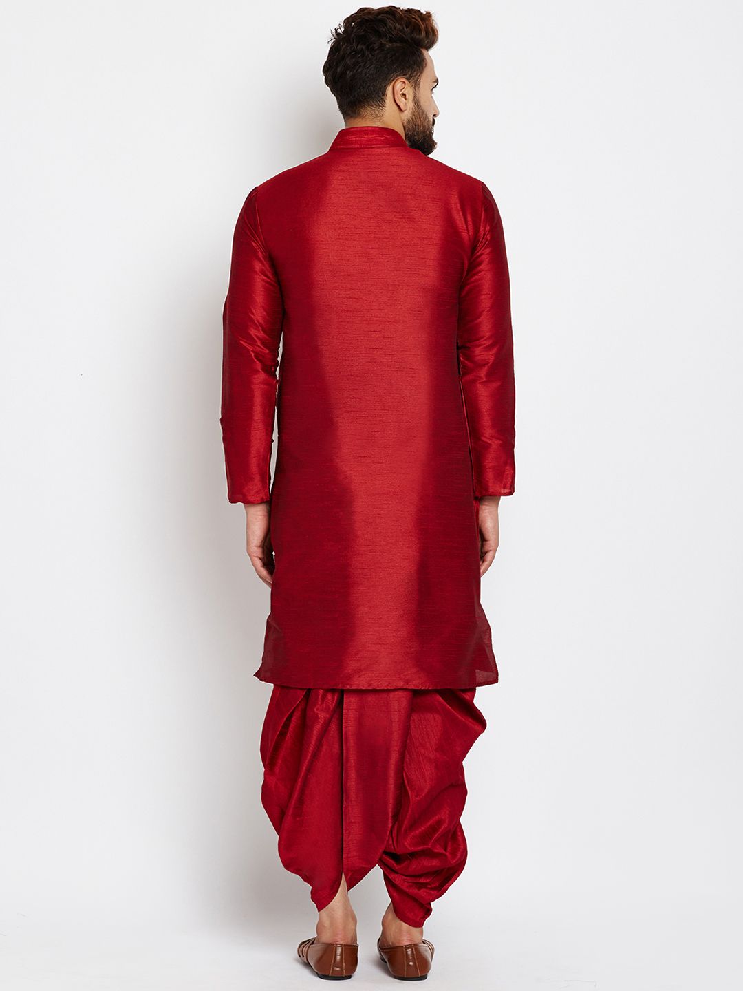 SOJANYA Men Maroon Solid A-Line Kurta
