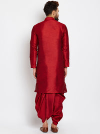 SOJANYA Men Maroon Solid A-Line Kurta