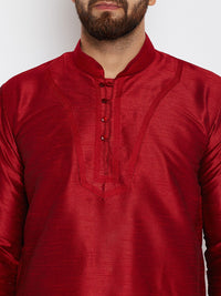 SOJANYA Men Maroon Solid A-Line Kurta