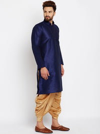 SOJANYA Lelaki Navy Blue Solid Kurta Lurus