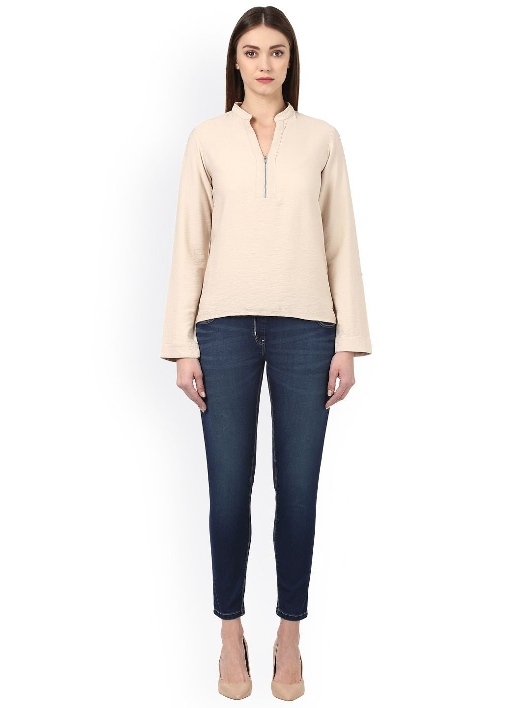 Park Avenue Women Beige Solid Top