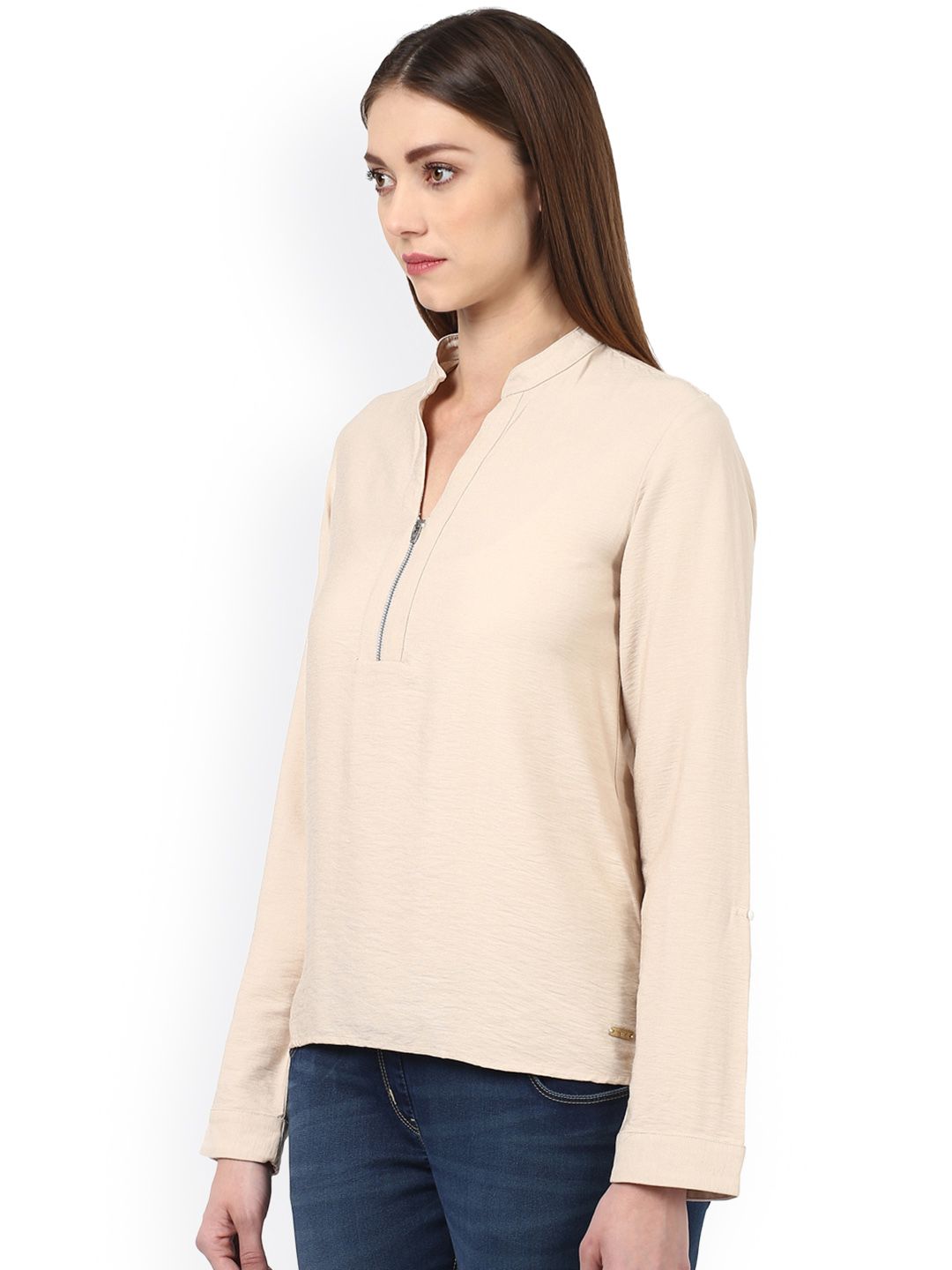 Park Avenue Women Beige Solid Top